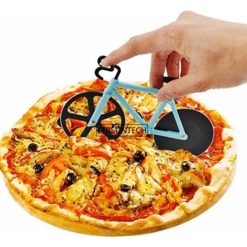 50PCS Stainless Steel Pizza Knife Two-wheel Bicycle Shape Cutting Knife Pizza Tool Bike Round Pizza Cutter Knives