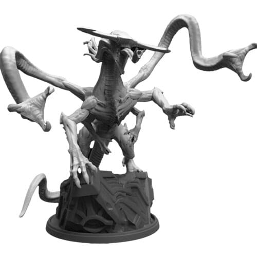 56mm Resin Model Kits Alien Hunter Dragon Figure Unpainted No Color DW-019