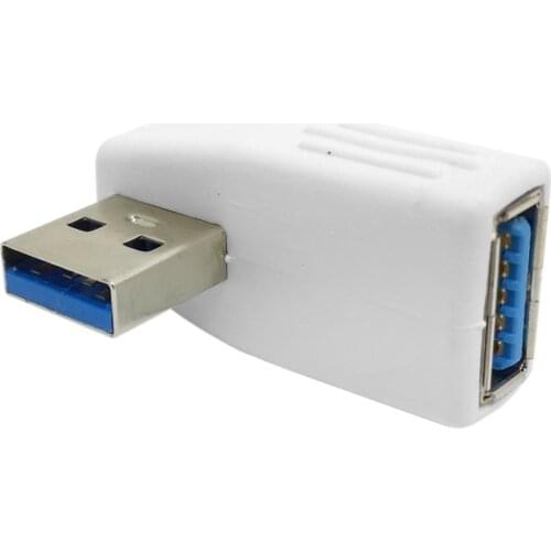 Vertical Left Angle USB 3.0 Adapter A Type Male to Female Extension Black