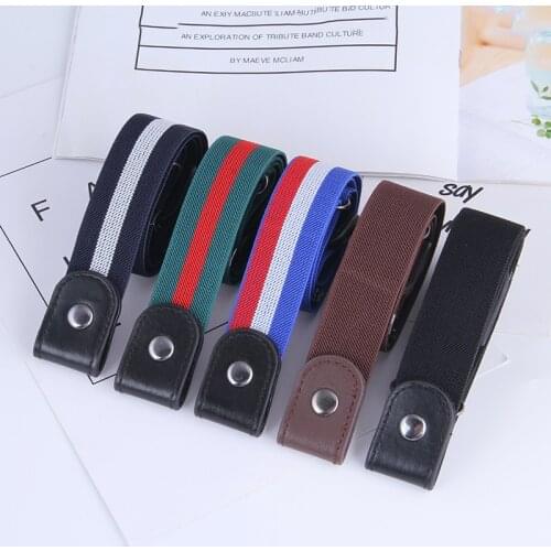 Elastic Invisible Belt Woven Fabric Traceless Unisex Waist Belt Fashionable Jean Belt Easy Belt Without Buckle Free Belts