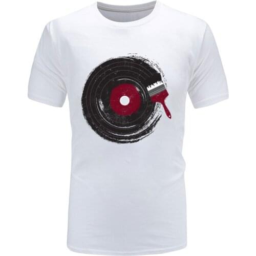 Disk Disc Retro Music Tshirts For Men Cassette Tape Love Classical Rock Young Fashion T Shirt Print 100% Cotton Tshirts Camisa