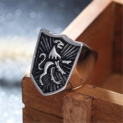 Men Boy Cool Lion King Ring Stainless Steel Hot Selling Punk Lion Ring