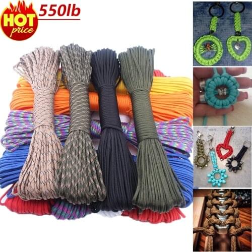 550 Paracord Parachute Cord Lanyard Tent Rope Guyline Strand For Hiking Camping Basic Use climbing rope key chains