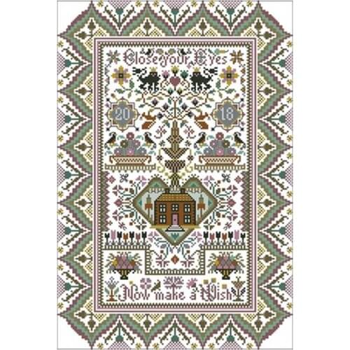 Puzzle Garden Wishing Treel pattern Counted Cross Stitch 11CT 14CT 18CT DIY Chinese Cross Stitch Kits Embroidery Needlework Sets