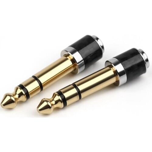 6.35mm 1/4" Male To 3.5mm 1/8" Female Jack Converter Carbon Fiber Gold Plated Audio Adapter 6.35 To 3.5 Earphone Plug Connector