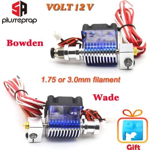 Lastest V6 J-head All metal Hotend Wade or Bowden Extruder Heater Thermistor Fan Nozzle Heat sink for 1.75/ 3mm 3D Printer Part