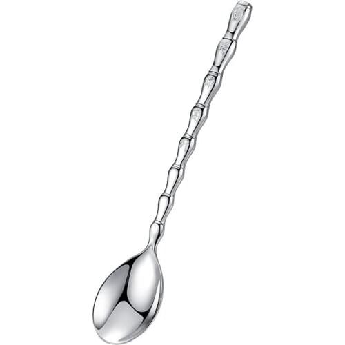 Silver spoon sterling silver 999 children adult household solid sterling silver long and short handle coffee Chinese soup spoon