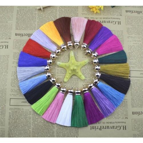 5pcs 12CM Mixed Cotton Silk Tassels Earrings Charm Pendant Satin Tassels for DIY Jewelry Making Findings Materials Components B