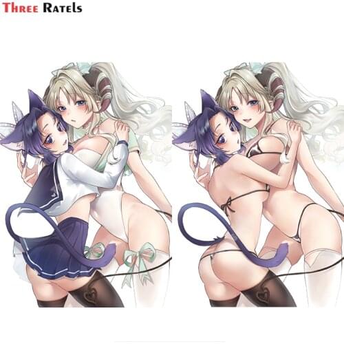 Three Ratels A789 Kochou Shinobu Kokoro And Hayami Saori Kimetsu No Yaiba Anime Sticker For Volkswagen External Decoration Decal