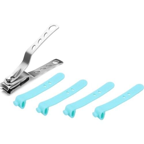 Stainless Steel Nail Tips Clipper Trimmer With 4Pcs Silicone Strap Earphone Storage Tape Power Line Data Cable Tie