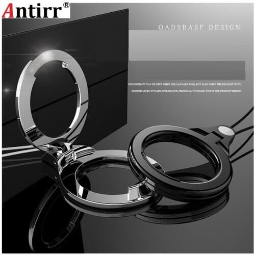 Universal 360 Degree Finger Ring Lanyard 2 in 1 Mobile Holder Metal Stand and Ring Hang Rope For Smartphone phone U Disk