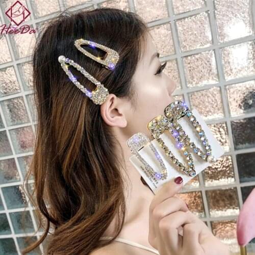 Shiny AB Rhinestone Hairpin Japan Korean Fashion Graceful Girls Hairgrips Women 2019 Hot-selling Hair Clip Trendy Accessories