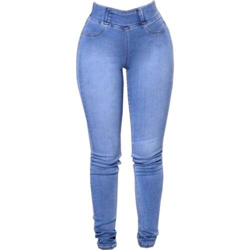 Women Stretchy Skinny Denim Jeans Slim Jeggings High Waist Pencil Pants Trousers
