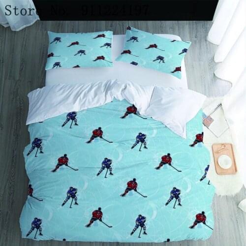 Winter Bedding Set Blue Duvet Cover Set ski Bed Set kids teen Bedclothes Cute Home Textile for girls 3pcs queen king 140*200