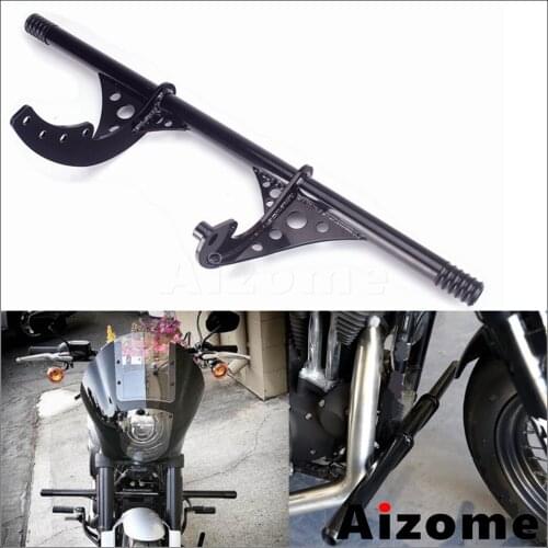 1x Black Motorcycle Engine Front Bumper Steel Highway Peg Crash Bar For Harley Softail Street Bob Low Rider FXLR FXBB 2018-Later