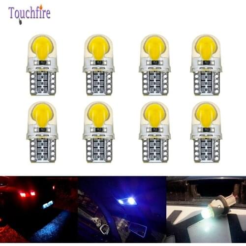 10Pcs Auto Led 194 T10 W5W LED 168 COB Car Light Side License Plate Reading Light Lamp Bulb DC 12V Cold White Blue Dropshipping