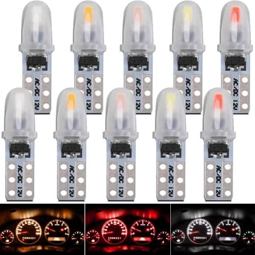 10Pcs T5 Led Bulb W3W W1.2W Led Canbus Car Interior Lights Dashboard warming indicator Wedge Auto Instrument Lamp 12V