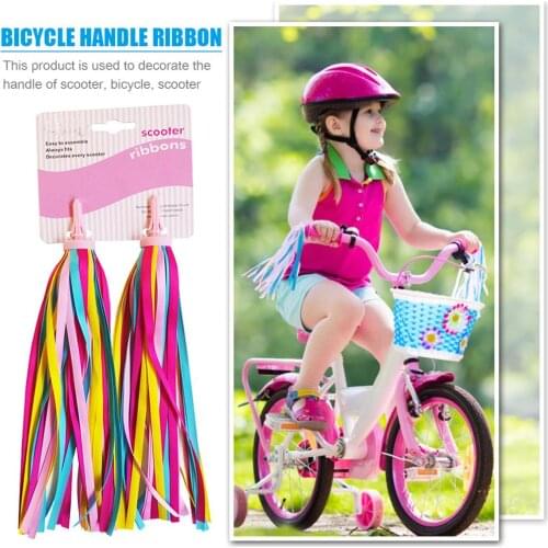 2pcs 30cm Children Kids Scooter Balance Bike Decorative Ribbon Bicycle Handlebar Colorful Tassel Streamers 300x20mm