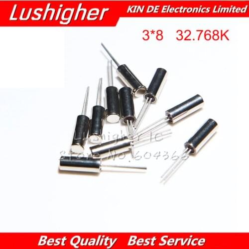 20pcs 32.768KHz 3X8MM Error 20ppm 3*8 32.768K 12.5pF Cylinder Quartz Resonator