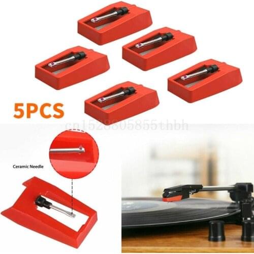 5PCS Universal Replacement Aluminum Record Player Needle Stylus for Music Turntable Spared Repair Parts