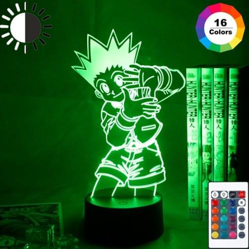 Anime Hunter X Hunter Gon Freecss Figure 3d Anime Lamp Led Battery Powered Nightlight for Child Bedroom Decor 3d Lamps Gift