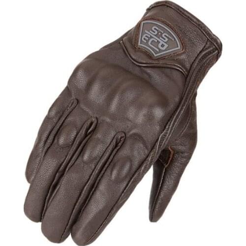 Free shipping Yellow Black Brown Racing Waterproof Gloves Motorcycle ATV Downhill Cycling Riding Genuine Leather Gloves