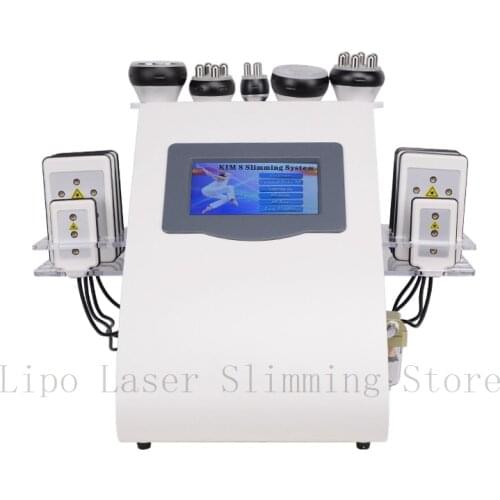 2021 Fast Shipping 6 In 1 40K Ultrasonic Cavitation Vacuum Radio Frequency Laser 8 Pads Lipo Laser Slimming Machine for Home Use
