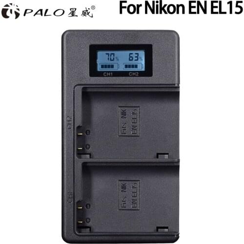 PALO EN-EL15 ENEL15 EN EL15 USB fast Camera battery charger for Nikon D500 D600 D610 D750 d7000 D7100 D7200 D800