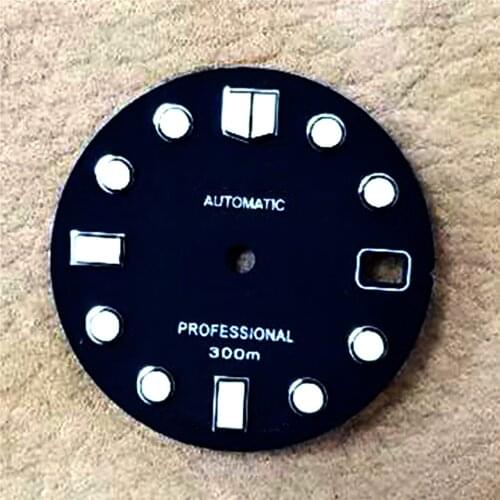 28.5mm Watch Dial Green Luminous Dial With Calendar for NH35 NH36 Automatic Movement Watch Accessories