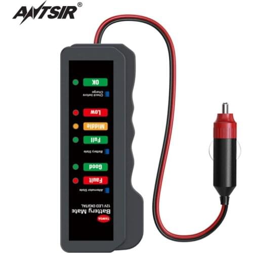 12V Digital Car Battery Tester Alternator Motorcycle Battery Tester with 6 LED Lights Display- Cigarettle Lighter Version