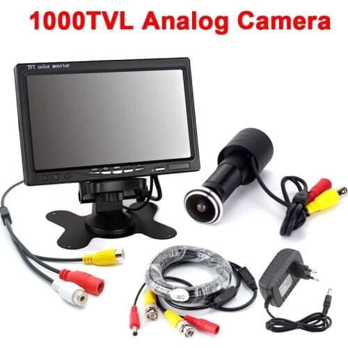 140degree view angle 1000TVL Color Door Camera + 7inch Monitor + 5M cable + power adatper