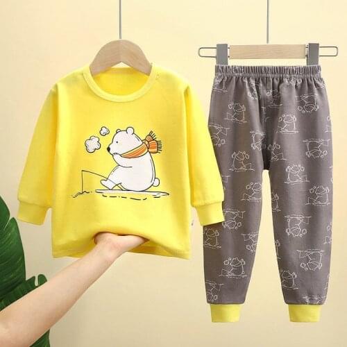Children Pajamas Baby Clothing Set Kids Unicorn Cartoon Sleepwear Autumn Cotton Nightwear Boys Girls Animal Pyjamas Pijamas Set