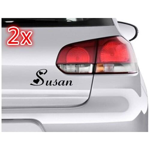 For 2 x PERSONALISED CAR NAME VAN QUAD BIKE WINDOW STICKERS DECALS Car Styling