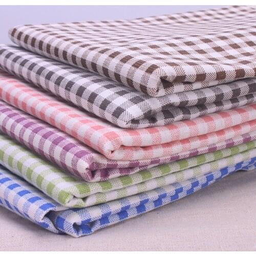 CURCYA Household Linen Plaid Table Cloth Japanese Style Table Cover Red / Light Purple / Green / Blue / Coffee / Grey / Pink