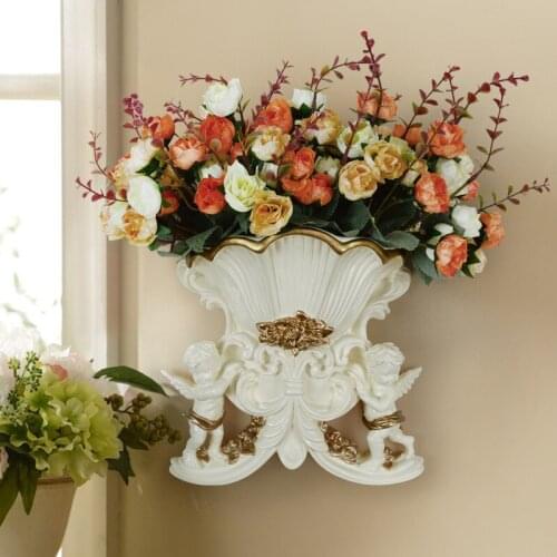 European Angel Vase Creative Resin Vase Home Furnishing Decoration Technology Flower Shop Wedding Decoration Wall Sticker WY731