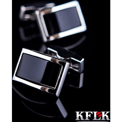 KFLK Jewelry shirt Fashion cufflinks for mens Brand Black cuff link bouton High Quality Luxury Wedding Groom Male guests