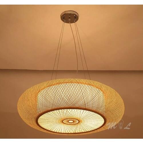 Chinese Style Bamboo Pendant Lights Modern Hanging Lamp Light Fixture for Living Room Bedroom Restaurant Pendant Lamp Luminaires