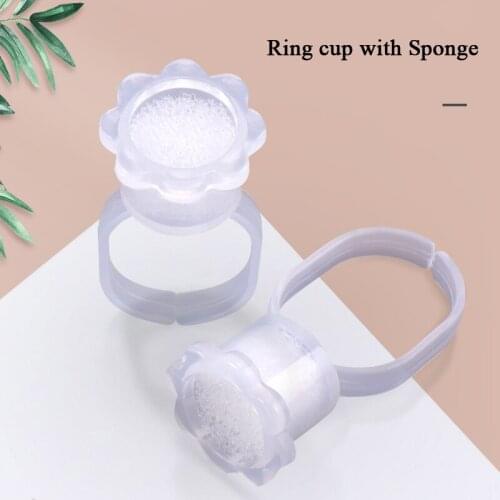 Disposable Tattoo Ink Ring Cups with Sponge Microblading Accessories Micro Pigment Cups Ink Holder Tools Permanent Makeup Supply