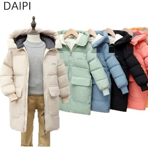 Fashion 3-11Y Children Overcoat Parkas Children Boy Jackets Casual Thick Long Coats Girls Hooded Coat Snowsuit Winter Kids Coats