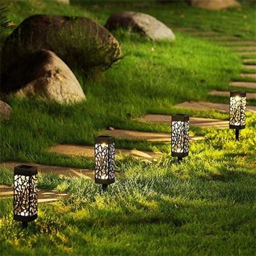 Hollow Square Solar LED Light Garden Decoration Lawn Lamp Outdoor Waterproof Pathway Street Light Auto On/Off For Patio Yard