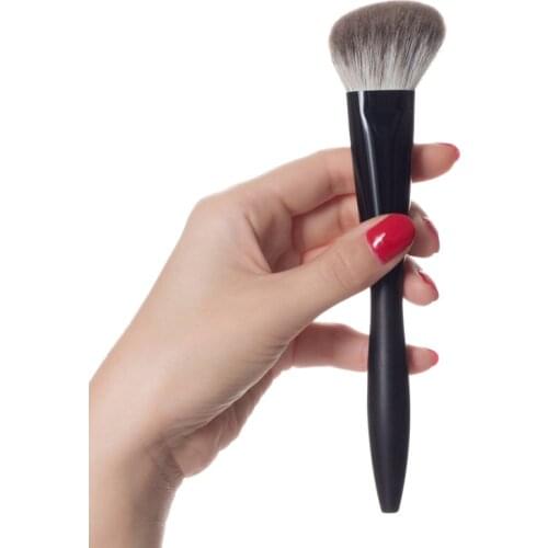 F03 Professional Handmade Makeup Brushes Soft Fox Hair Angled Contour Brush Ebony Handle Cosmetic Tools Make Up Brush