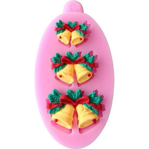 Christmas Bells Shape Fondant Cake Silicone Mold Candy Cookies Cupcake Molds Cake Decorating Tools Baking Biscuits Mould
