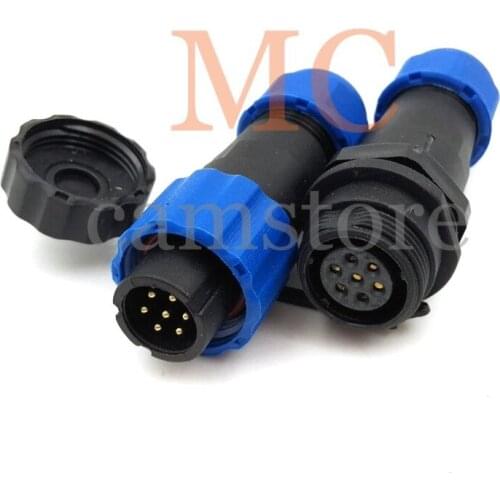 SD13 waterproof connector 7 pin, industrial power cable connector LED power connections, electrical connectors Plug and socket