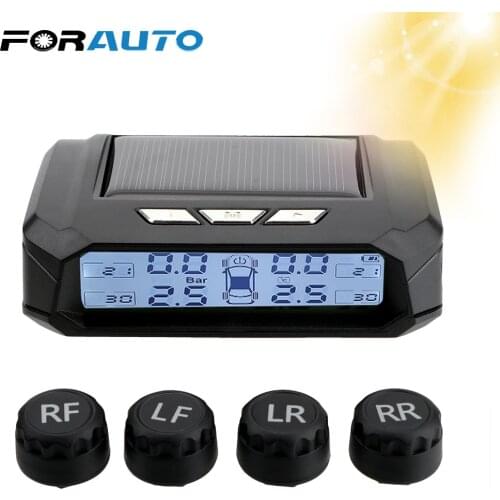 Solar Power TPMS Car Tire Pressure Alarm Monitor System Auto Security Alarm Systems Tyre Pressure Temperature Warning