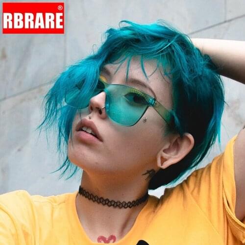 RBRARE Candy Color Sunglasses Women High Quality Rimless Sun Glasses Modis Transparent Street Beat Vacation Okulary