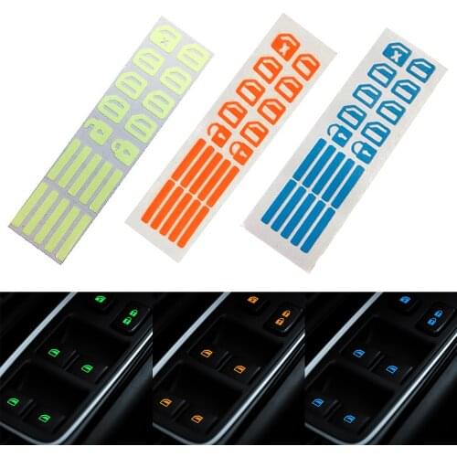 For Toyota yaris for Seat TOLEDO Leon EXEO Mk3 Mk2 5f Ateca Altea Fr 1m Arona Door Window Lift Button Luminous Car Sticker