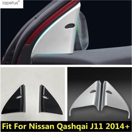 Carbon Fiber / Matte Accessories For Nissan Qashqai J11 2014 - 2020 Pillar A Front Triangle Decor Frame Cover Trim Interior Kit
