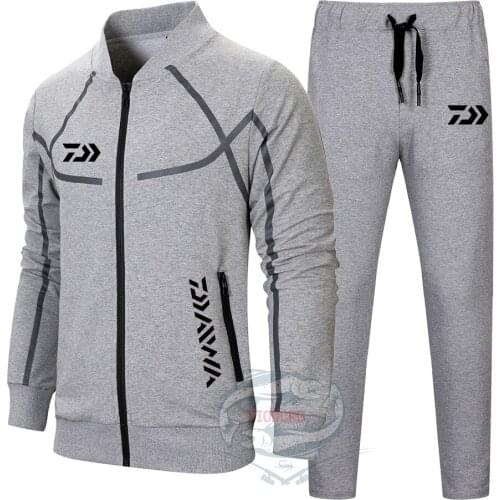 Daiwa Spring Autumn Fishing Suit Outdoor Full Sleeve Fishing Hoodie Elastic Pants Sport Camouflage Set Men Daiwa Fishing Clothes