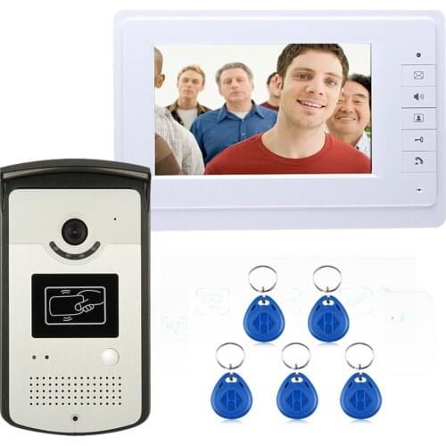 7 Inch TFT RFID Video Door Phone Doorbell Intercom Kit 1-camera 1-monitor Night Vision with HD 700TVL CCD Camera