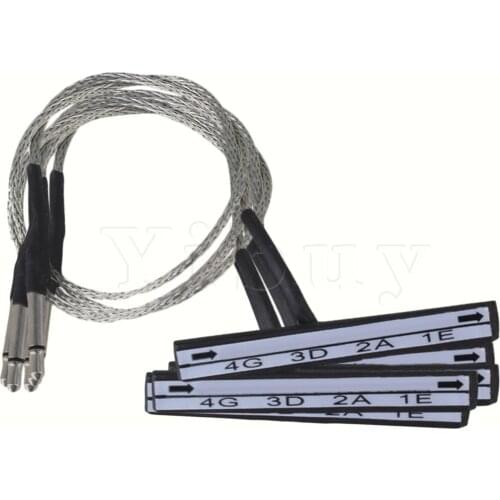 Yibuy 41 x 6mm Grey Electric Violin Piezo Pickup Cable Replacements with 2.38mm Dia Plug Pack of 5